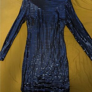 Elegant Blue Sequin Dress